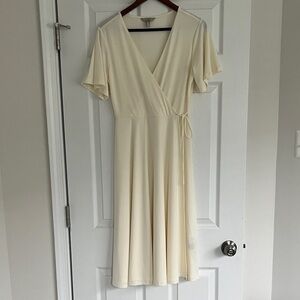 H&M Cream Midi Wrap Dress